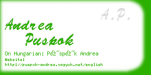 andrea puspok business card